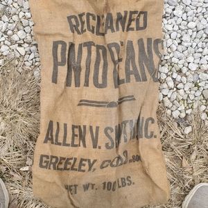 Vintage burlap food sack Decor Farmhouse